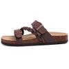 Fashion Comwarm Women's Cork Footbed Sandals With Arch Support Summer Women Cork Slippers Slip-On Slide Sandals With Adjustable Buckle