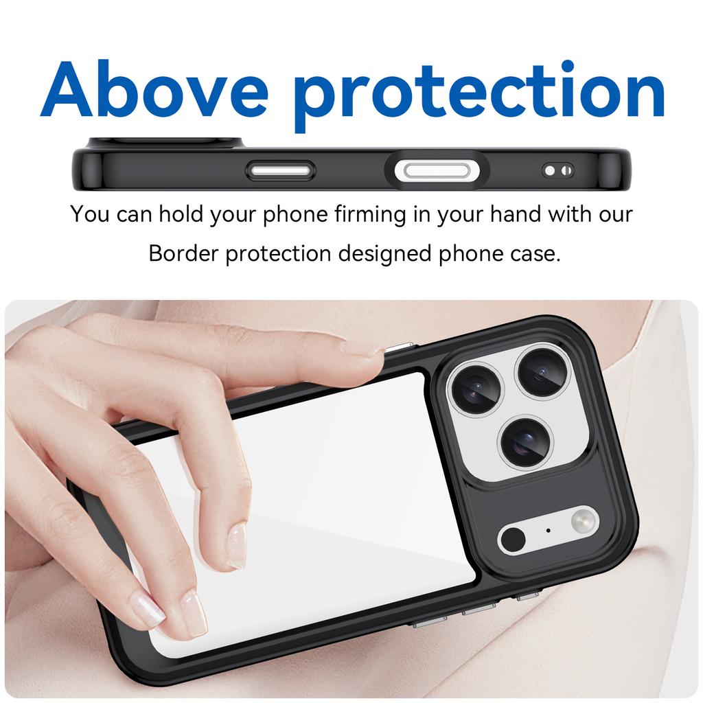 For iPhone 17 Pro Case TPU+Acrylic Protective Clear Phone Cover