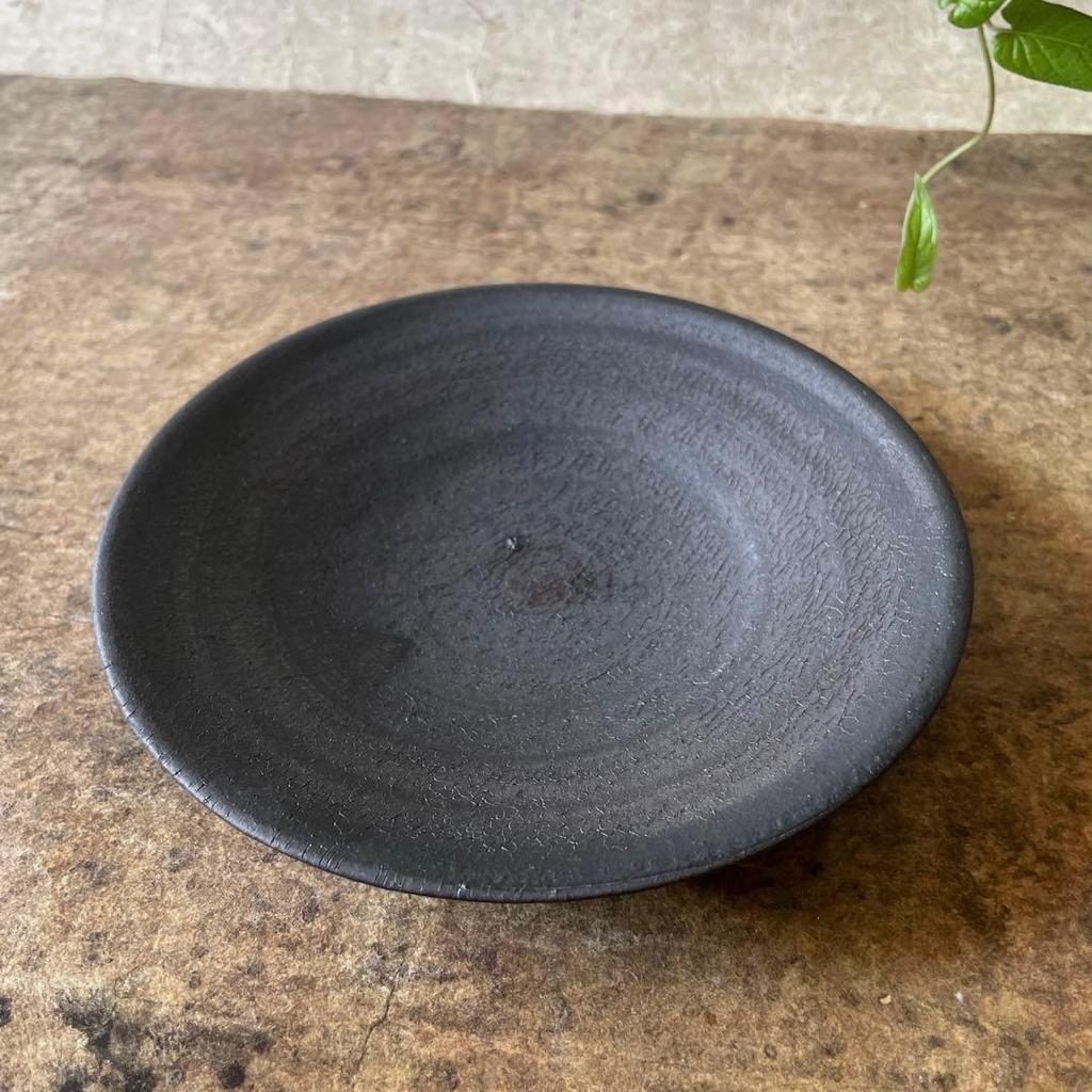 Japanese Modern Mino Ware Rust-Wrapped Flat Plate M Set 2