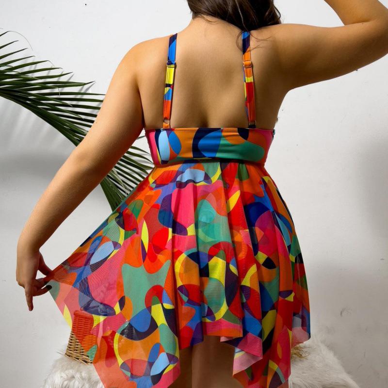 2024 European & American Plus Size Swimwear: Sexy One-Piece & Two-Piece Sets