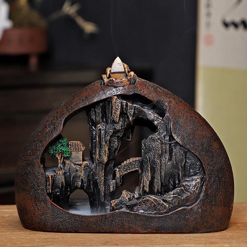 

Listening To The Rain Halfway Backflow Incense Burners Ceramics Zen Home Decor Ornaments Sandalwood Incense Holders