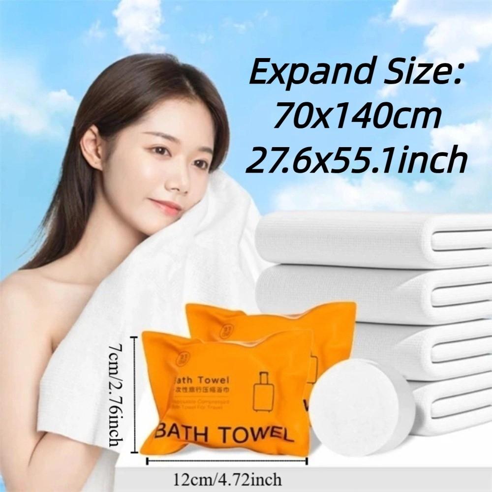 5pcs 70x140cm Disposable Bath Towel Thickened Travel Towel Compressed Towel  Trip Essential