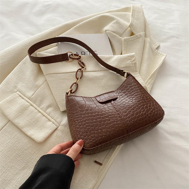 Temperament Simple Fashion Versatile Ins Shoulder Bag Women 2025 Spring New Solid Color Underarm Bag Small Square Bag Women