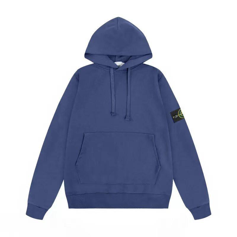 Classic Stone Island Solid Color Crewneck Sweatshirt Badge Long Sleeve Loose Fit Couples