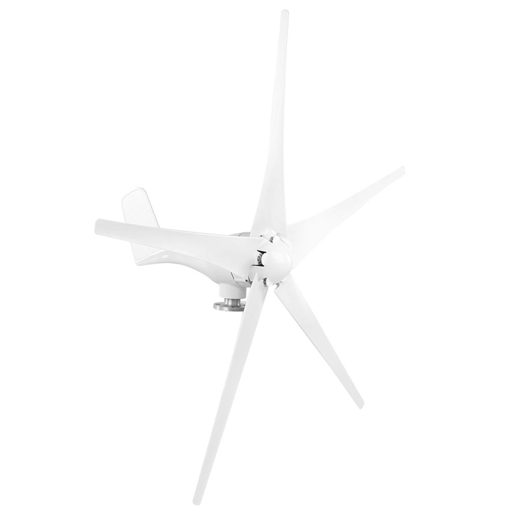 800W Small Wind Generator 5 Blades Power Parts Turbines Kit  for Marine Home ChargingWhite 12V