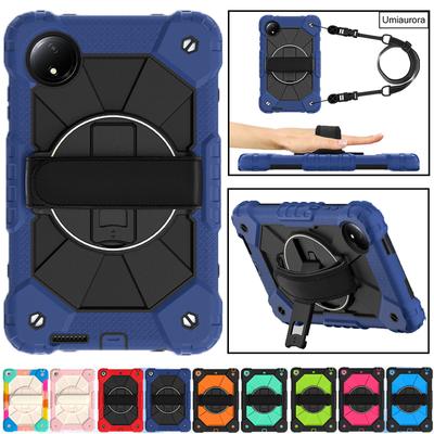 Dla Xiaomi Redmi Pad 2 SE 8.7 11 Cal Pad2 Pro POCO Pad 12.1" 10.6 Etui na Tablet z Paskiem na Rękę i Podstawką Odporne na Wstrząsy Wytrzymałe Etui z PC Funda