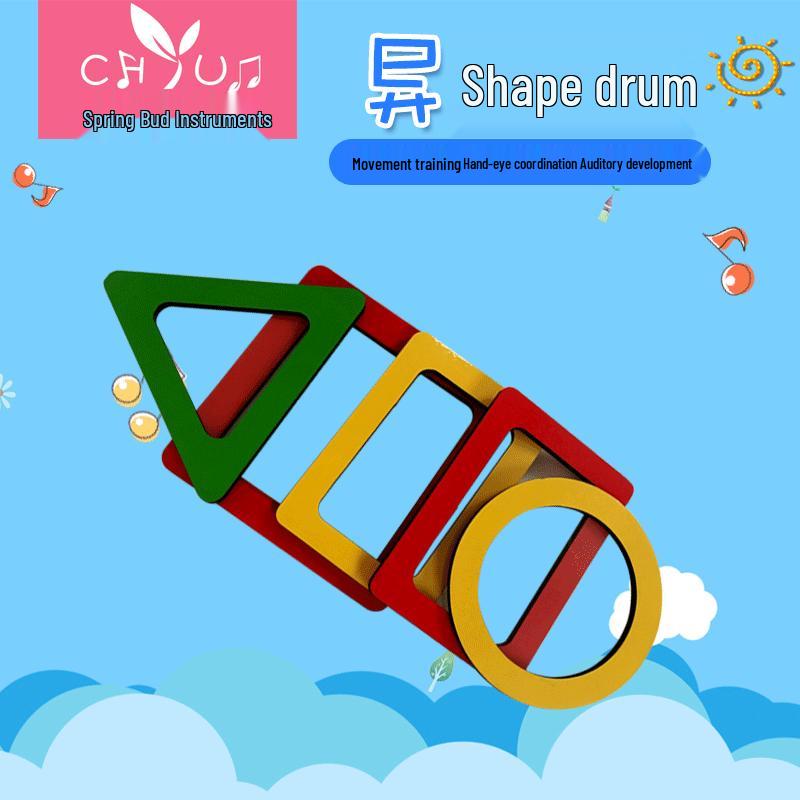 Children s Orff Percussion Set: Round, Square, & Triangle Drums for Early Music Education Round Drum