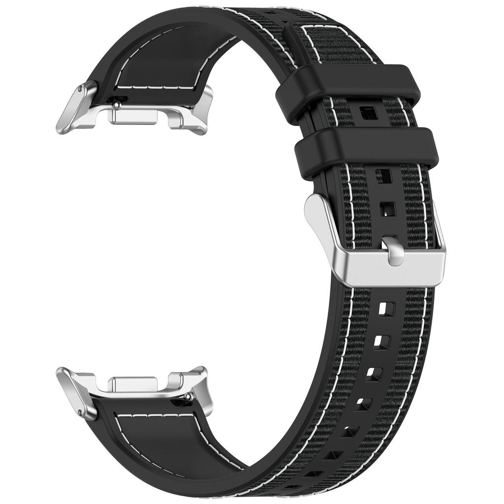 Watch Strap for Samsung Galaxy Watch8 44mm/40mm/Watch8 Classic 46mm Nylon + Silicone Wrist Band