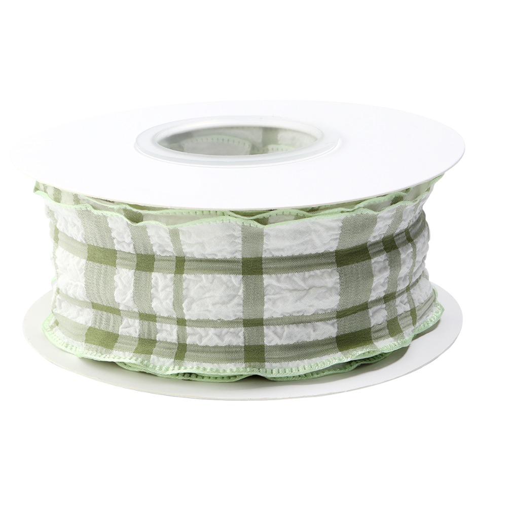 Kreativ 10 Yards Rutigt Band 4CM Bredd Presentinslagning Buketter Koreanska Band Lätt att Klippa Återanvändbar DIY Dekor Dekoration Bröllop