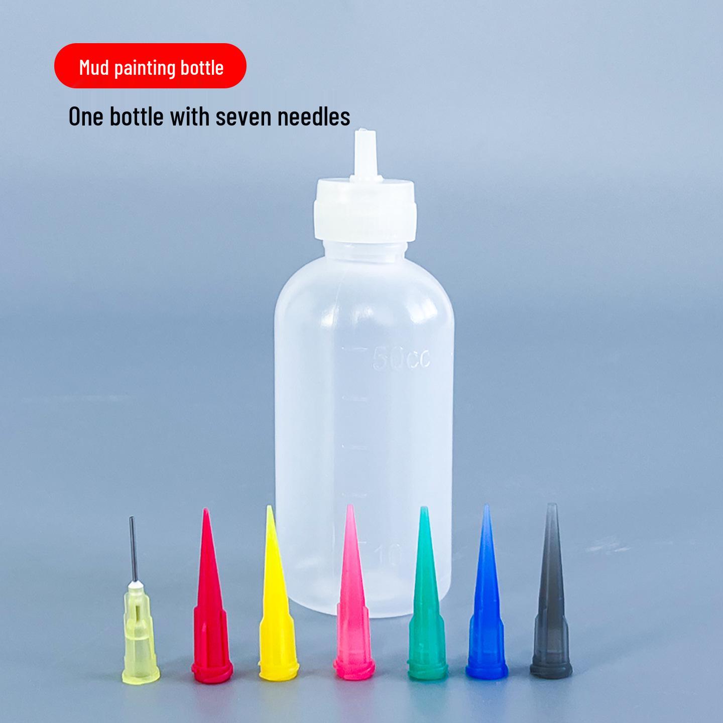 

50cc Plastic Squeeze Bottle for Ceramic Clay Painting with Needle Tip