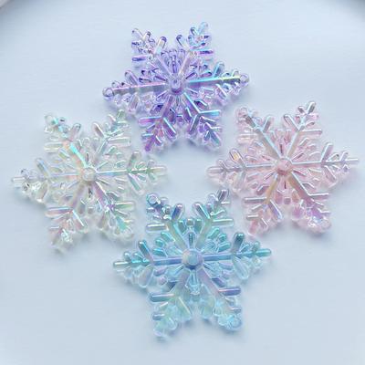 54mm*48mm Super Charm Three-dimensional Ice Flower Rhinestone Diy Holiday Decoration Jewelry Accessories Hand-decorated Crystal Snowflake 2pcs/lot