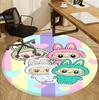 Labubu Pattern Round Rug, Indoor/Outdoor Mat, for Picnic, Gameroom, Bedroom, Office, Living Room, Home Decor Carpet, Birthday Gift