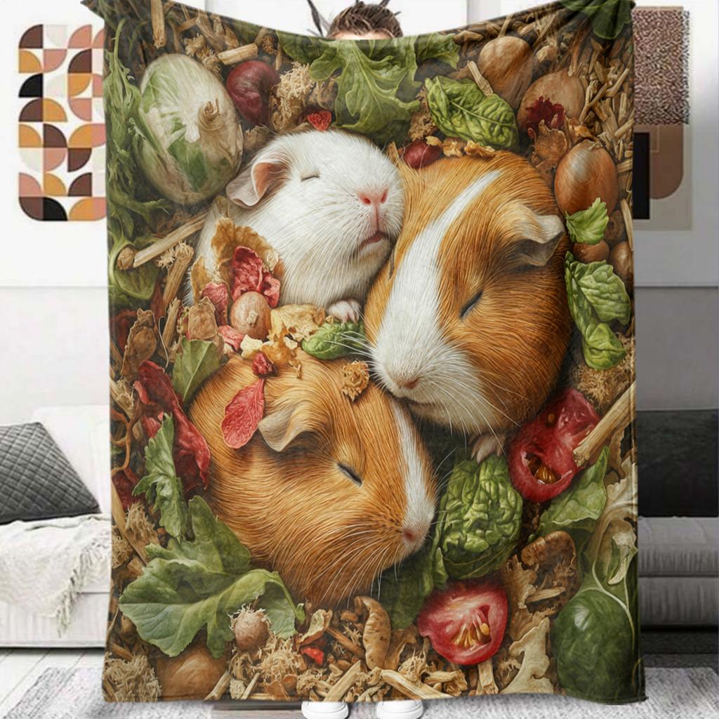 1Pc Cartoon Print Flannel Blanket, High Quality Comfortable for All Seasons, Home Decor, Warmth and Comfort, Perfect for Christmas Birthday Gift