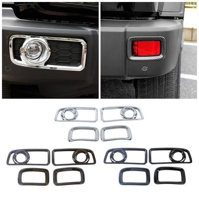 For GWM Tank 300 2024 2024 Car Bumper Black Fog Light Lamp Eyelid Frame Cover Trim Carbon Foglight Eyebrow Chrome Accessories