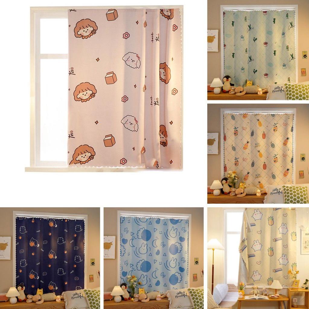 Ins Velcro Curtain Korean Wind  Cartoon Net Red  Light Shielding Foreign Trade
