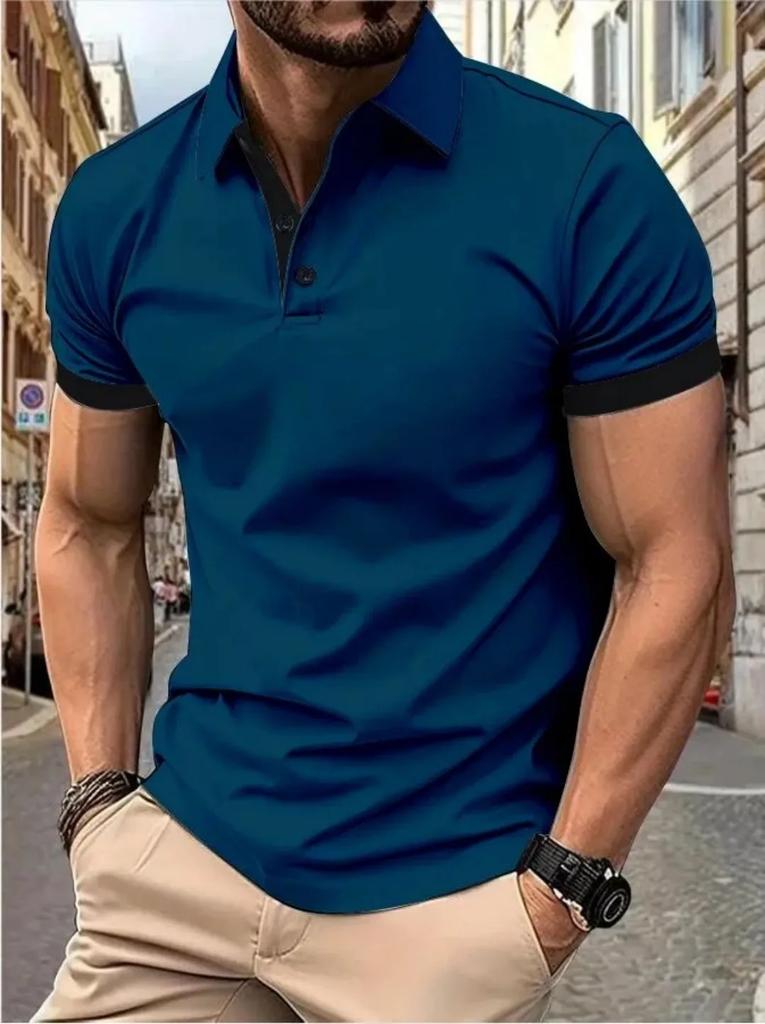 Men's Short Sleeve Polo Shirt, Slim Fit Casual Top, Comfortable & Versatile