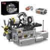 Mould King 10214 Technical Car Engine Toys The Motorized Rotary Piston Engine Building Block Brick Set Kids Christmas Gift