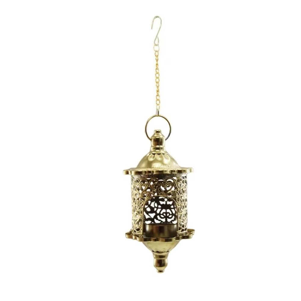 Romantic Hollow Metal Candlestick Iron Hanging Candle Holder Hollow Birdcage Lantern Indoor