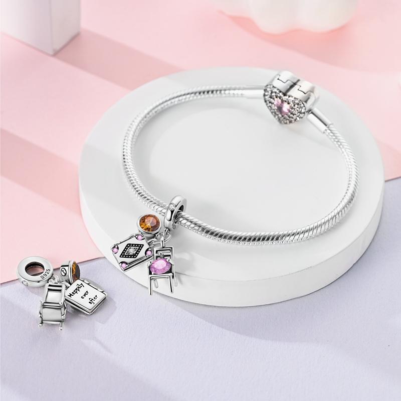 Charms Copper Leisure Reading Time Coffee Chair Pendants Fit Charms Plata Original Bracelet Women Jewellery Making Gifts