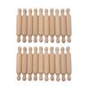20 Mini Colored Wood Rollers with Wooden Tiered Tray, Small Rolling Pin Set for Kids Crafts, Children Kitchen Play Toys, Durable Wooden Crafting