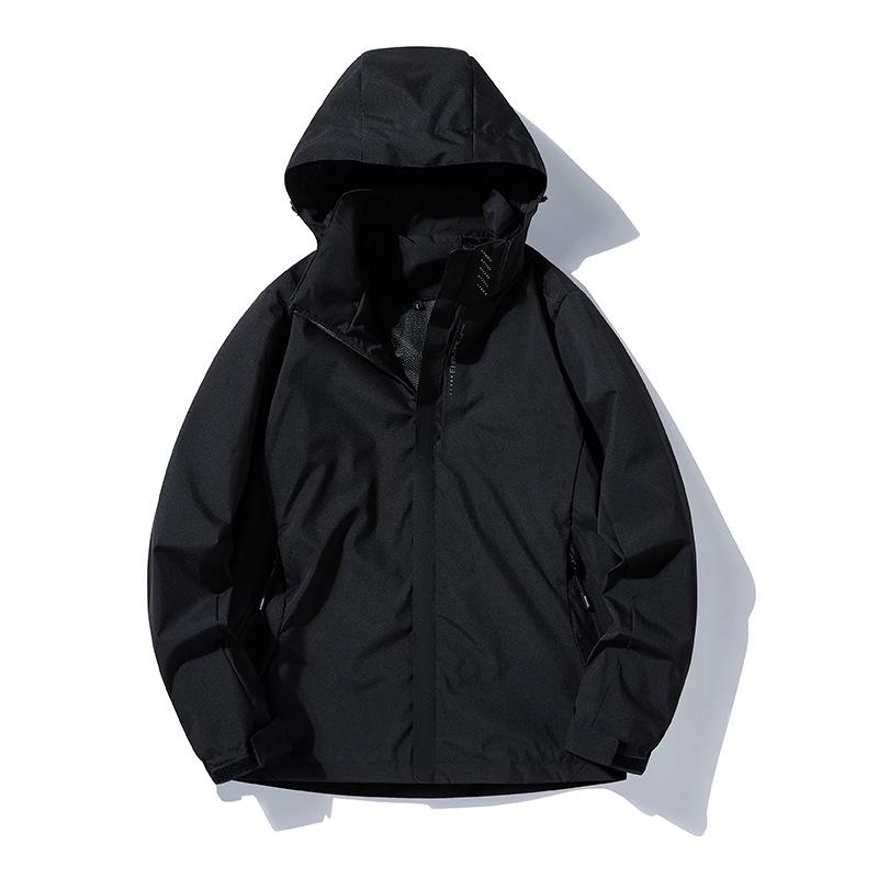 

Мужская и женская водонепроницаемая ветровка со съемным капюшоном - Легкая, дышащая куртка для улицы на весну и осень Extra Large