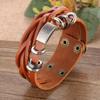 New Style Hand-woven Bracelets Multi-layer Combination Accessory Stainless Steel Men's Leather Fashion Man Jewelry Wholesale New