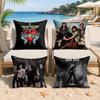 BBon JJovi Rock Band Cushion Cover Silky Short Plush Invisible Zipper Dustproof Sofa Pillow Case For Home Decor