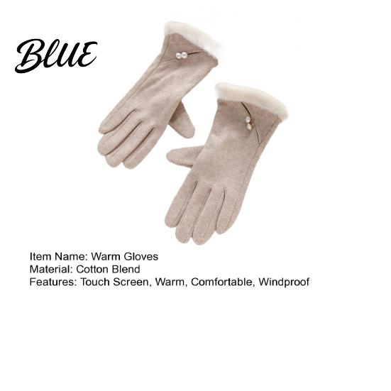 Stylish Gloves Winter with Fluffy Windproof Warm Touch Screen for Women Thermal Knitted Fur Trim