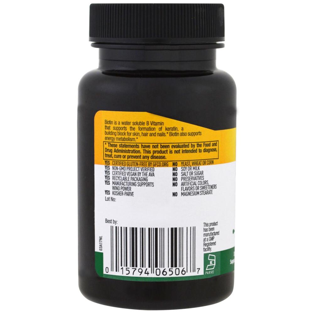 Country Life Biotin 5mg Veggie Capsules, 120 Count
