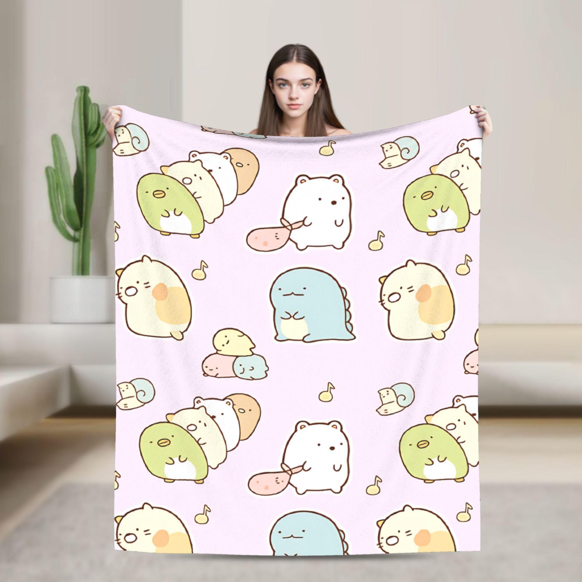 

Пледы Sumikko Gurashi Качественные Мягкие Плед для Дивана Зимние Детские Гостиная Узор Покрывало 75x90cm