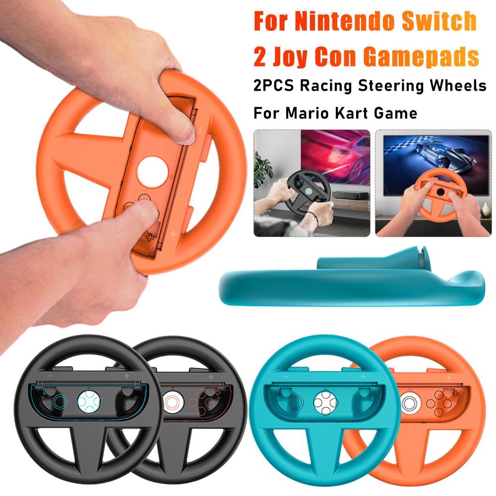 2PCS Racing Steering Wheels For Switch 2 Joy Con Controllers Left Right Handle Holder Grip Wheel For Nintendo Gaming Accessories