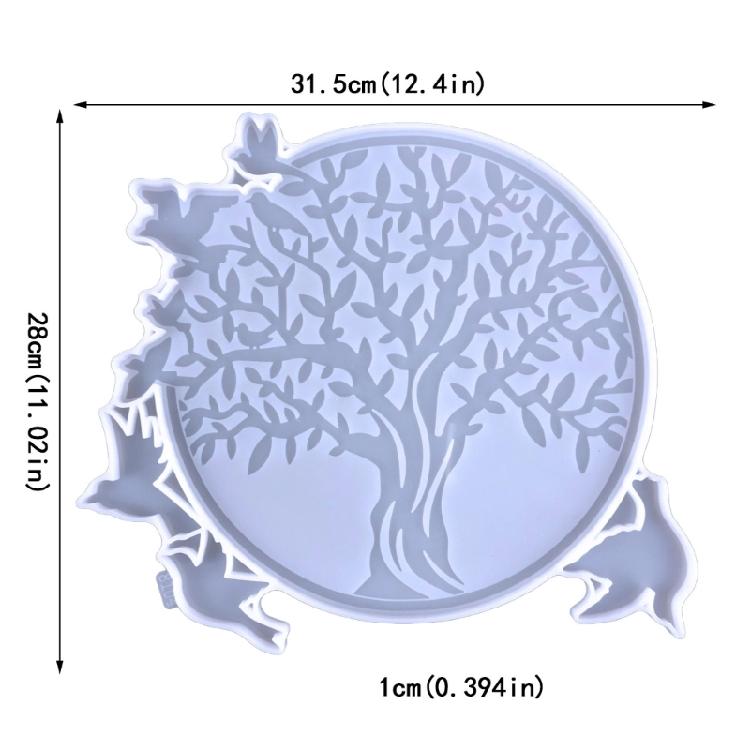 Tree-of-Life and Bird Wall Art Silicone Molds Epoxy Resin Casting Molds for DIY