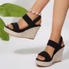 Fashion 2025 Summer High Heel Sandals Chunky Wedges Sandals Shoes for Women High Heels Plus Size 36-43 Platform Sandle Woman Casual Shoe