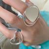 Xiaomi 925 Sterling Silver Rings for Women Couple Minimalist Handmade Simple Big Circle Ring Fine Jewelry Gift Prevent Allergy