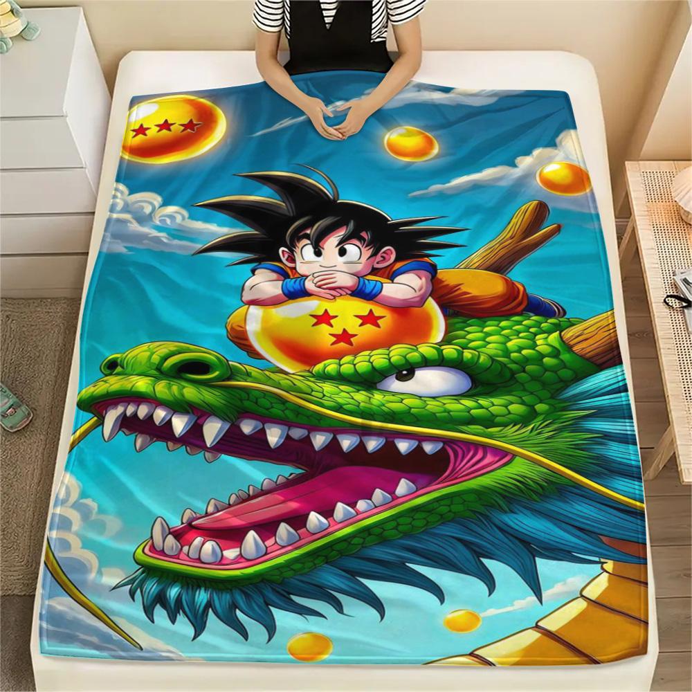 Goku Personalized Print Flannel Blanket, Warm Comfort Accessory for Bed, Sofa, Chair, Bedroom and Travel.-TING