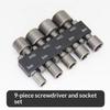9/14PCS Socket Inner Hexagonal Wrench Hexagonal Handle Screwdriver Socket Extension Rod Pneumatic Screwdriver Insert Tool Set