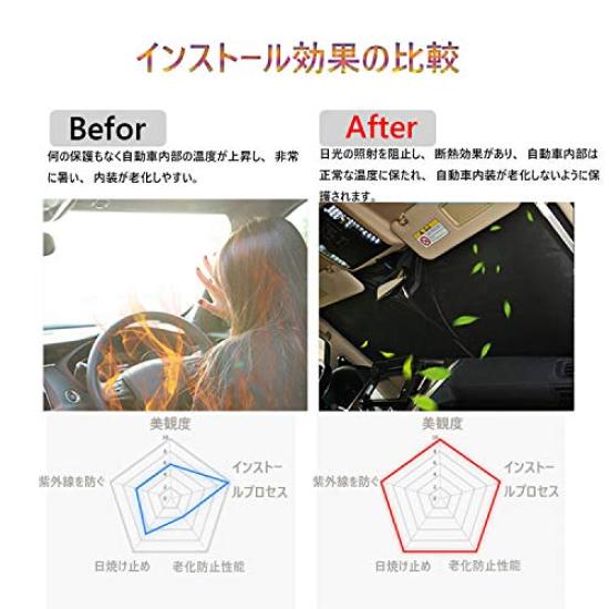 Kakash Toyota Front Windshield Shade UV Car Blackout Sun Interior Easy Storage Bag Design Compatible with Toyota New Corolla Touring 2019 and New