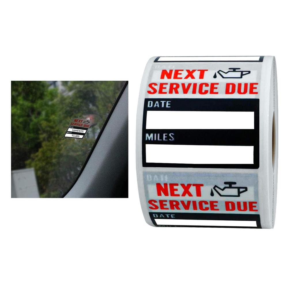 Oil Change Service Reminder Stickers Low-Tack for Perforation Line 2"x2"