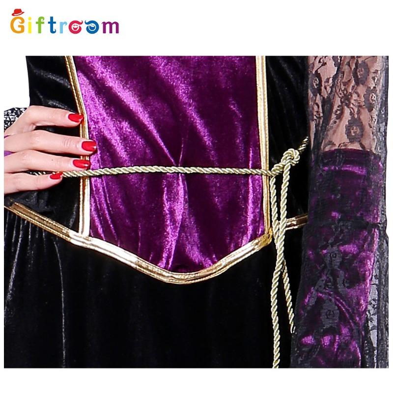 Halloween Witch Vampire Snake Demon Purple Crown Witch Game Character Parody Costume