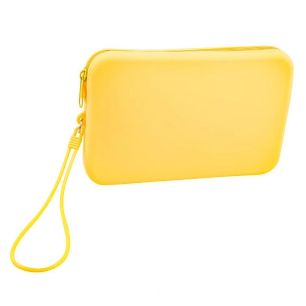 Large Capacity Silicone Cosmetic Organizer Solid Color Portable Makeup Pouch  for Outdoor