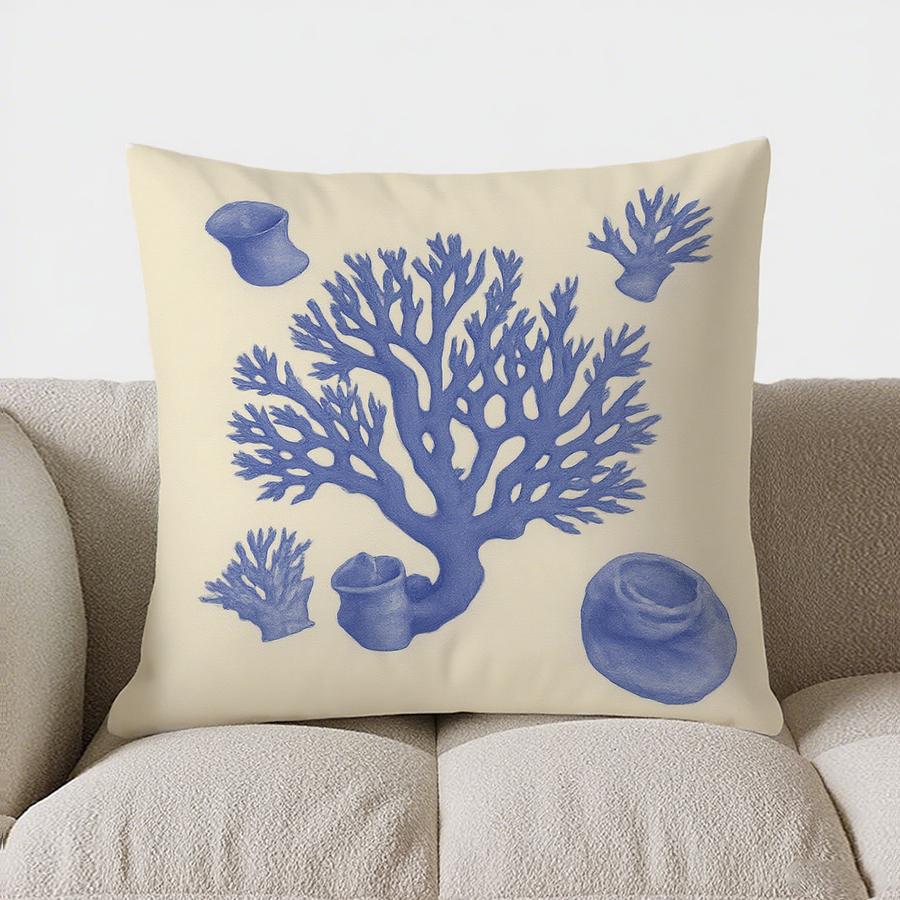 Home Decor Blue Starfish Pattern Decorative Throw Pillow Pattern Cushion Cover Suitable For Sofa Bedroom Car Pillow Cover