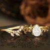Luxury European and American Ins Jewelry, Wheat Ear Gold Ring, Niche Light Luxury High-end Zircon Ring