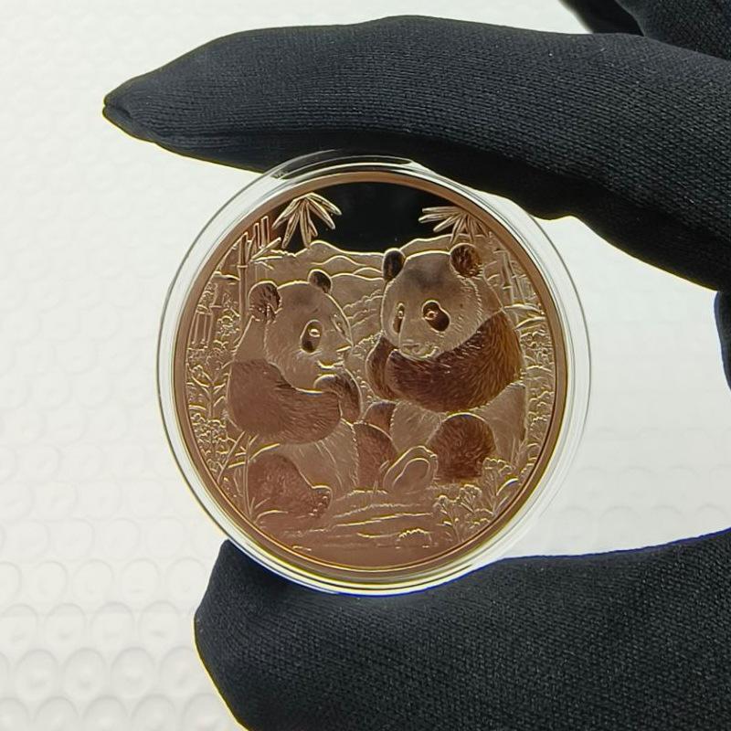 Panda Coins, Gold-plated and Silver Plated, Commemorative Medals, Metal Crafts, Panda Commemorative Medals, Small Gifts