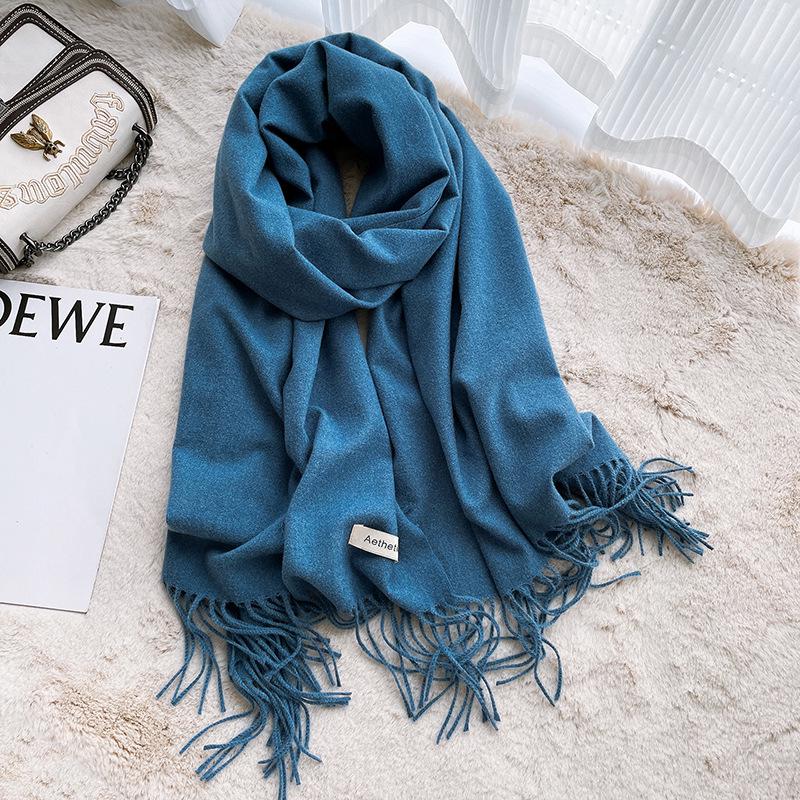 Korean Style Women's Imitation Cashmere Scarf: Cozy Autumn and Winter Shawl for Men and Women