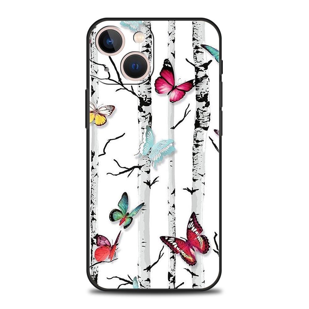 Butterfly Design Phone Case Cover for iPhone 17 16 15 14 13 12 Pro Max 11 Pro Max 17 AIR Plus Shockproof Soft TPU Shell Fundas
