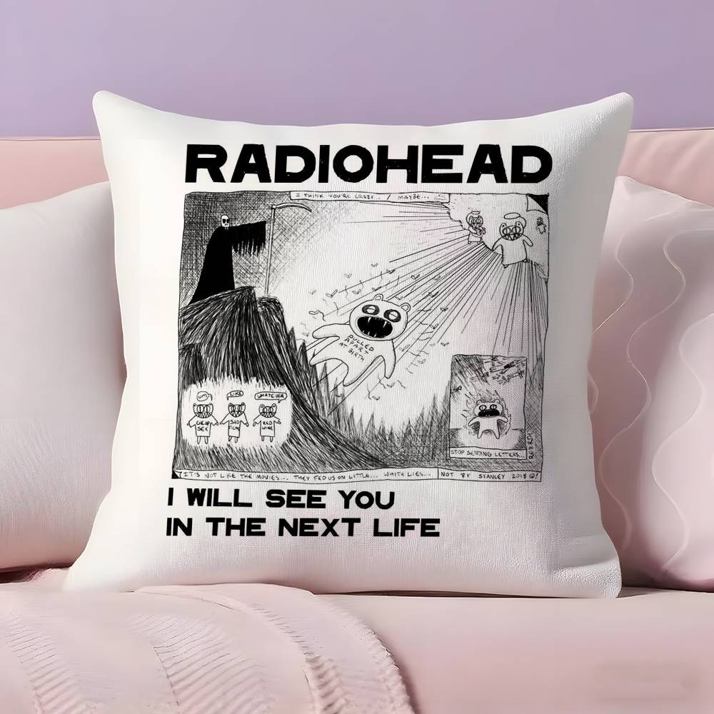 Music R-Radiohead Pillow Case  Ultra Soft Skin Friendly Fabric Cloud Like Comfort & Concealed Zipper