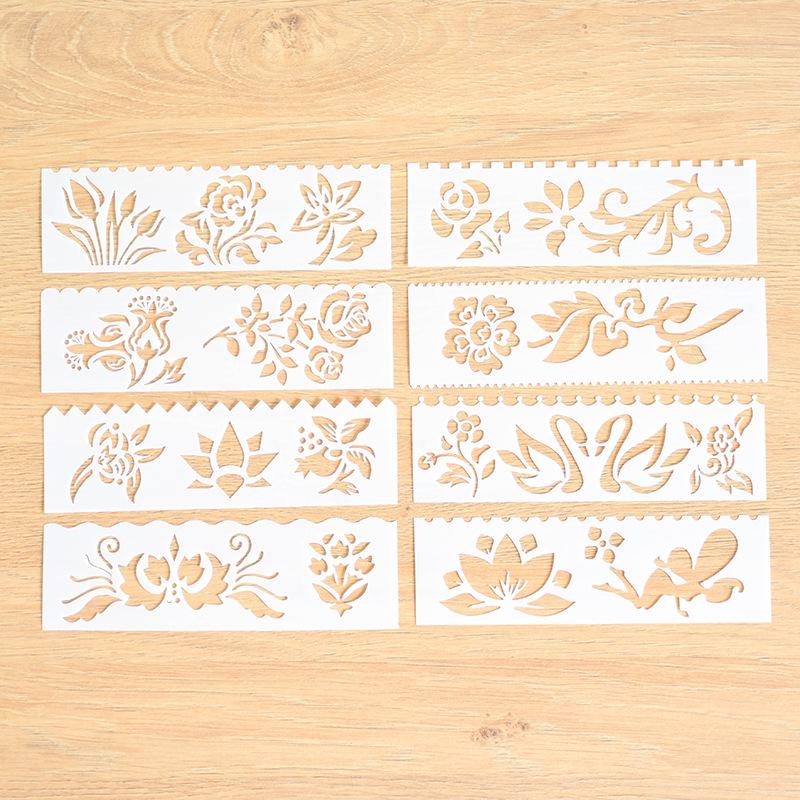 Children's Lace Notebook Ruler Set: 16 Style Templates for Drawing and Coloring (18.5 X 5.5 Cm)