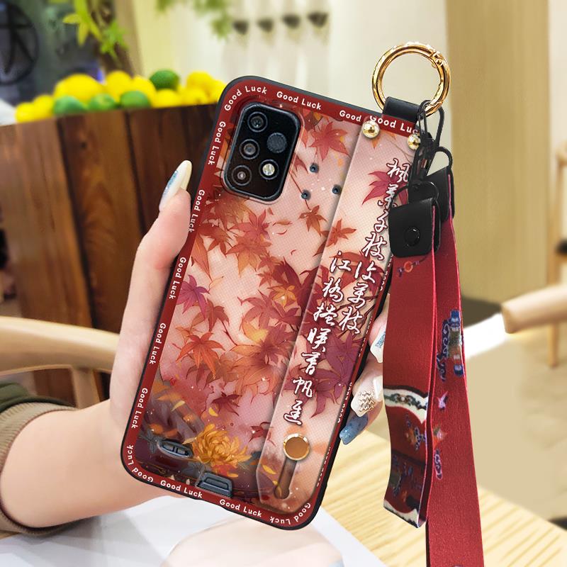 Dirt-resistant For Mom Phone Case For UMIDIGI Bison GT2/GT2 Pro Silicone Lanyard Chinese style Wrist Strap Kickstand
