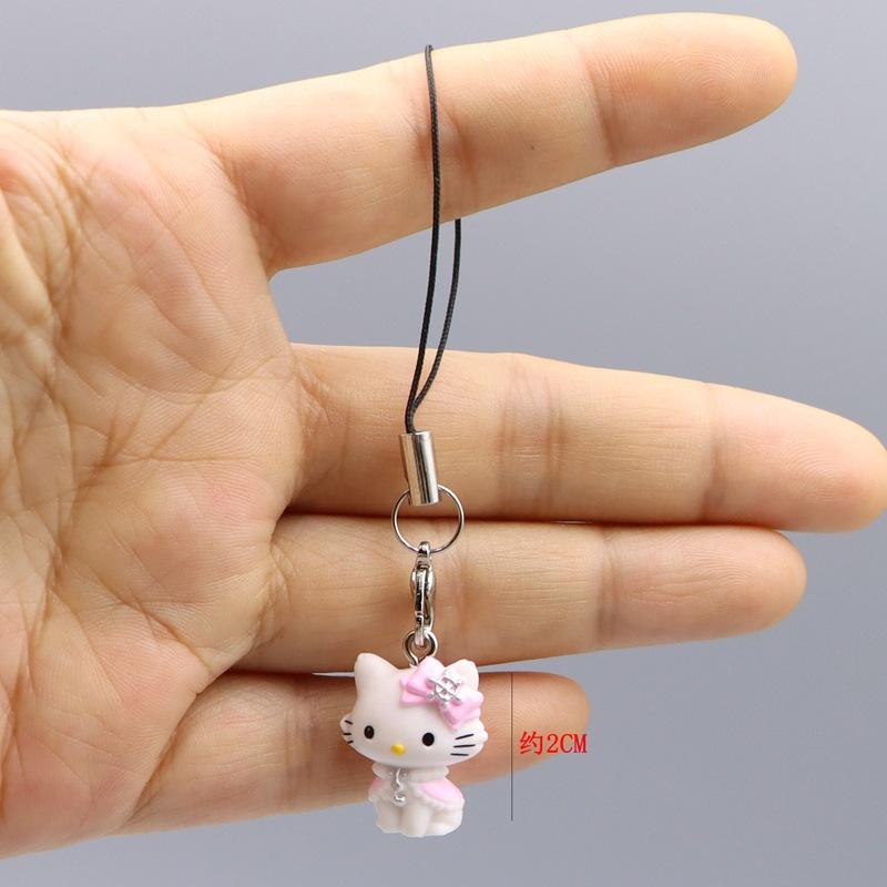 kawaii Hello Kitty Toy Pendant Cute Cat Phone Case Decorative Necklace Pendant Kawaii Women Accessories Festival Gifts