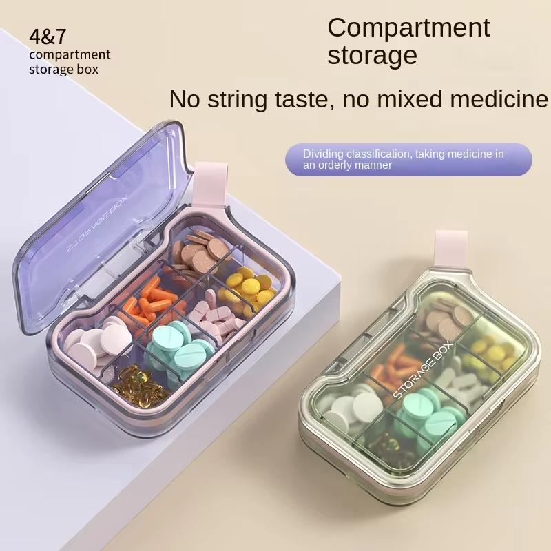 Untior Pill Box Portable Dispenser on-The-Go Calcium Tablet Medication Dispenser Seven Days Large Capacity Sealed Pill Cases